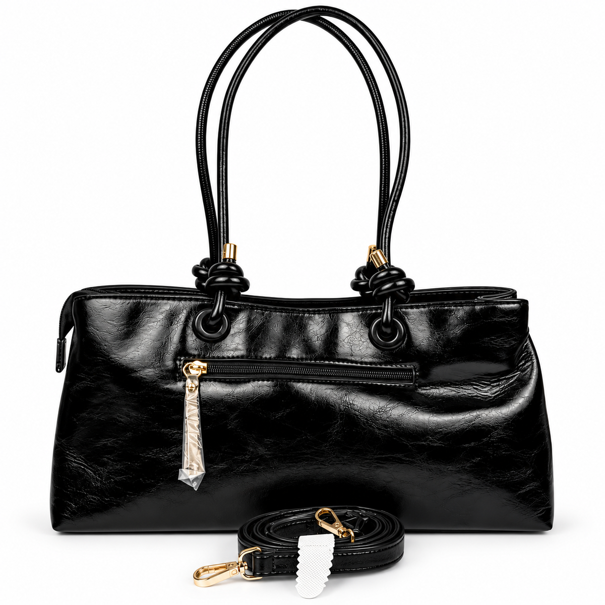 Gino Valentini Elegante Damenhandtasche mit Knotendetails – Schwarz