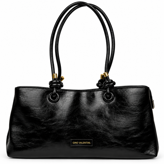 Gino Valentini Elegante Damenhandtasche mit Knotendetails – Schwarz