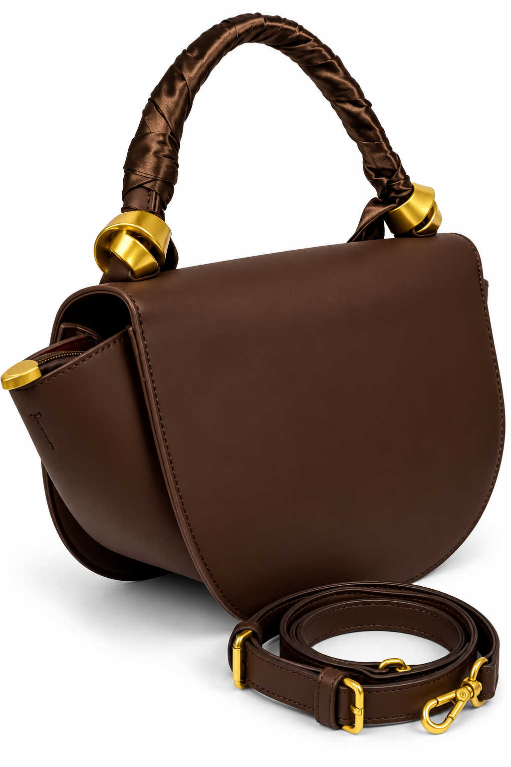 Tom & Eva Damen Handtasche Schwarz mit goldenen Details