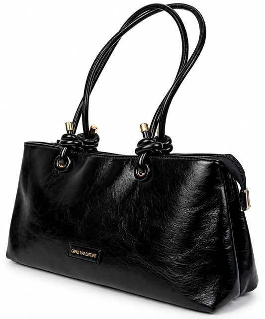 Gino Valentini Elegante Damenhandtasche mit Knotendetails – Schwarz
