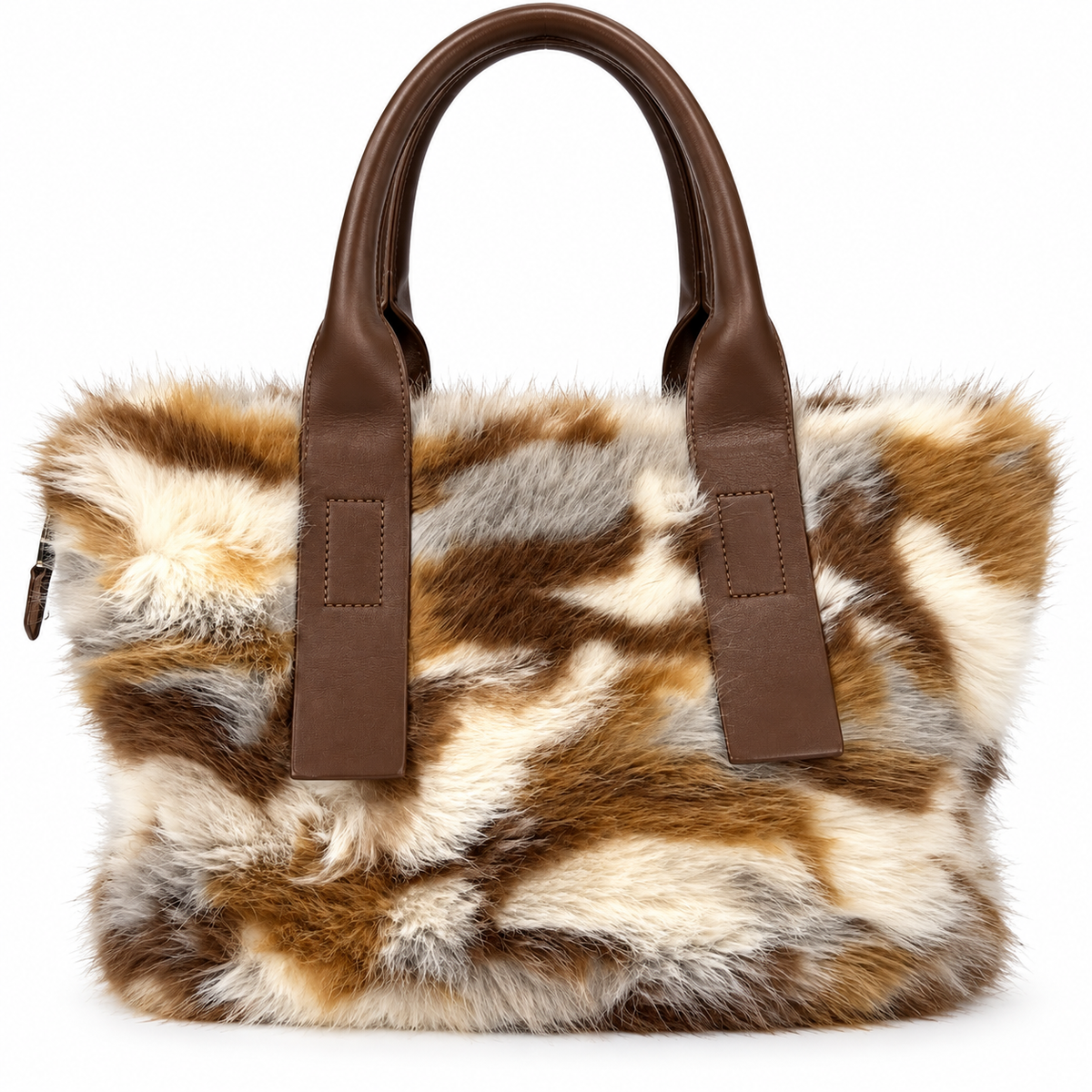 Flauschige Schultertasche im Fell-Look
